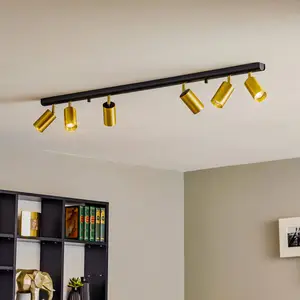 Comparateur de prix : Euluna Spot pour plafond Eye Spot à 6 lampes, noir/laiton