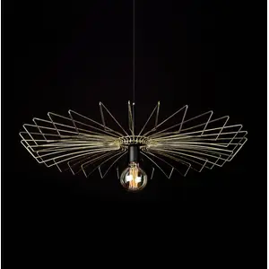 Euluna Suspension Umbrella de forme plate, dorée pas cher