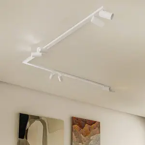 Euluna Spot plafond Mono Corner VIII blanc 2x150 cm pas cher