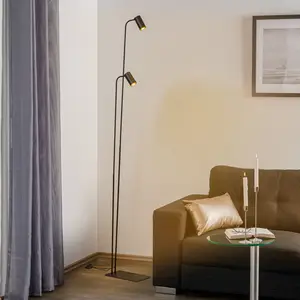 Comparateur de prix : Euluna Lampadaire Mono II, à deux lampes, noir
