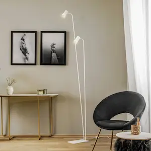 Euluna Lampadaire Mono II, à deux lampes, blanc