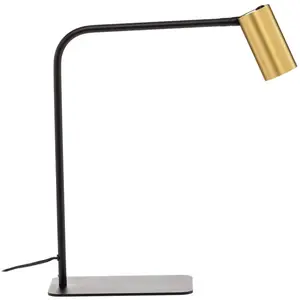 Euluna Lampe de bureau Mono noire/laiton pas cher