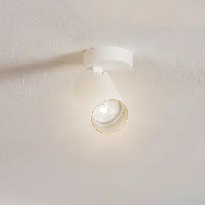 Euluna Spot pour plafond Mono I blanc, intérieur doré, à 1 lampe. pas cher
