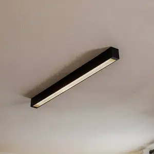 Euluna Plafonnier Straight noir 92 cm pas cher