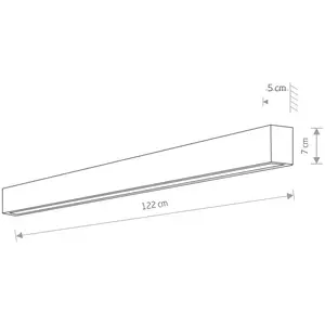 Euluna Applique murale Straight L, 122 cm, graphite pas cher