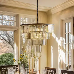 Euluna Suspension Cristal, transparent/noir, Ø 71 cmVendu parluminaire