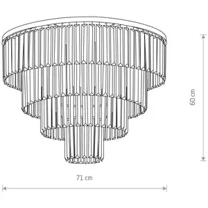 Comparateur de prix : Euluna Plafonnier Cristal, transparent/noir, Ø 71cm