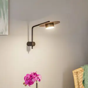 Euluna Applique murale Disk avec élément en boisVendu parluminaire