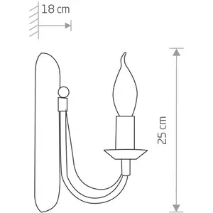 Euluna Applique murale Ares, design candélabre, à 1 lampe pas cher
