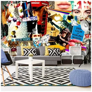 Walliex Papier peint XXL Scraps of Modernity-Taille L 500 x H 280 cmVendu parrue-du-commerce