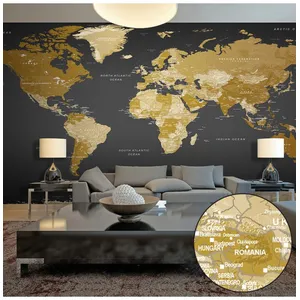 Walliex Paris Prix Papier Peint XXL World Map Modern Geography II 280 x 500 cmVendu parrue-du-commerce