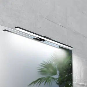 MCJ Applique pour miroir LED Triga IP44 noir 60cm, 3.000KVendu parluminaire
