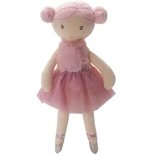 InnoGIO GIObalerina, Peluche Poupée Ballerine 33cm pour Enfant et Nourrisson, Doudou de Naissance pour Bébé, Matière Douce au Toucher, Jouet avec Composants Sécurisés, Aide à l'Endormissement, Rose