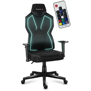 Chaise gaming - HUZARO - Combat 6.2 - Noir RGB - Éclairage LED - Accou...