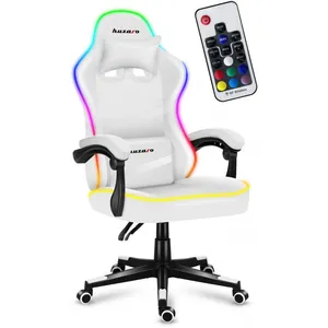 Chaise gaming HUZARO FORCE 4.4 Blanc LED RVB, Chaise Bureau, Pc Gaming... pas cher