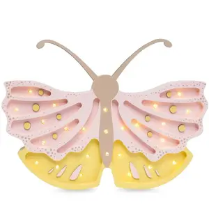 LITTLE LIGHTS Lampe Veilleuse Papillon Miel Rose pas cher