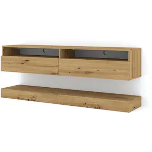 ARTISAN Bim Furniture - Meuble tv stand duo 160 suspendu et au sol coloris Chêne pas cher