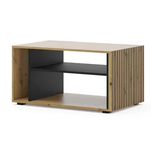 Homlando Table basse Auris 88 x 55 cm chêne artisan / noir mat pas cher