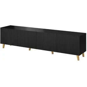 BIM Furniture Meuble tv pafos 4D 200 cm noir mat pas cher