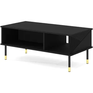 Petits meubles Table basse 110 cm stratifiés noir pas cher