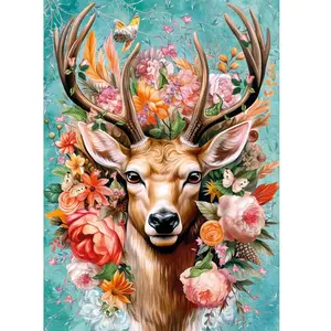 CherryPazzi Puzzle 1000 pièces : Cerf en fleurs pas cher