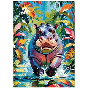 CherryPazzi Puzzle 500 pièces : Hippopotame heureux pas cher
