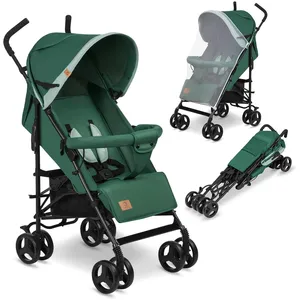 LIONELO Elia - Poussette bébé canne compacte - De 6 à 36 mois - Ceinture 5 points de sécurité - Accessoires inclus - Vert