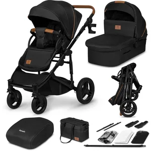 LIONELO MARI TOUR 2en1 Poussette Canne Bébé jusqu'à 22 kg Nacelle Siège-auto Réglage du Dossier Pliable Ceintures à 5 points, Roues Tout Terrain 360° Poussettes Combinées