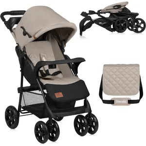 Poussette bébé compacte LIONELO Emma - De 6 à 36 mois - Ceinture 5 points de sécurité - Beige