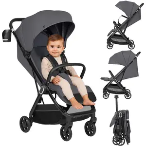 Poussette Ultra-compacte LIONELO Bess - Compatible avion - Léger - Pliage rapide - Jusquà 4 ans - Gris