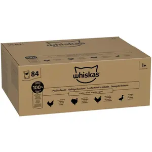 84x85 g Whiskas 1+ adulte les festins à la volaille en gelée pâtée pou... pas cher