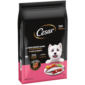 Lot économique : 5x7kg Cesar Adult au poulet, au saumon et aux légumes... pas cher
