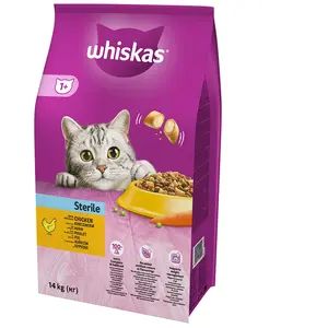 Comparateur de prix :  Whiskas Whiskas Whiskas - Croquettes +1 Au Poulet Pour Chat Stérilisé - 14kg