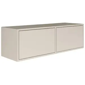 SELSEY Meuble TV avec 2 abattants FRAMME gris cachemire 100 cm pas cher