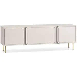 Comparateur de prix : Selsey Meuble TV 2 portes avec abattant - LOPPA - 160 cm - beige cachemire