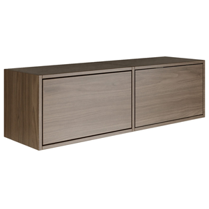 SELSEY Meuble TV avec 2 abattants FRAMME aspect noyer 100 cm pas cher