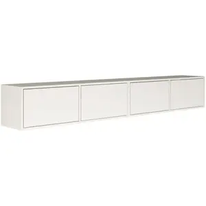 Selsey Framme - Buffet TV suspendu à quatre volets 200 cm, Blanc pas cher