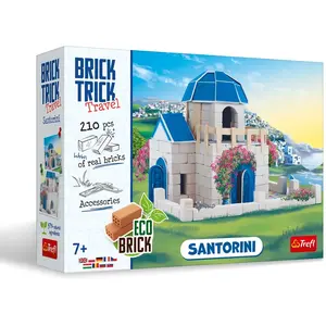 Brick Trick Trefl Travel:Santorin-Construi en Brique, Voyages, Maison Blanchie à la Chaux, Grèce, Ville d’Oia, ECO Blocs en Brique, Kit Créatif pour Enfants à partir de 7... pas cher