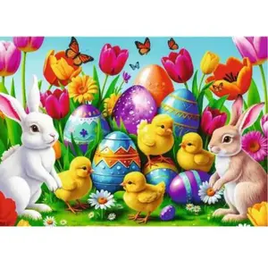 TREFL Puzzle Prairie de Pâques 500 poupées pas cher
