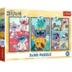 Trefl PUZZLE CLUBS 3x80 w.Stitc./Dis. Lilo&Stitch 34885 pas cher