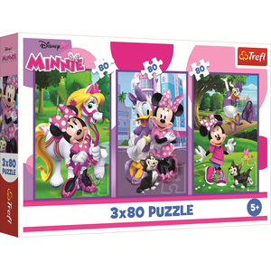 Trefl PUZZLE CUBES 3x80 Minnie et ses amis. /Disney 34889 pas cher