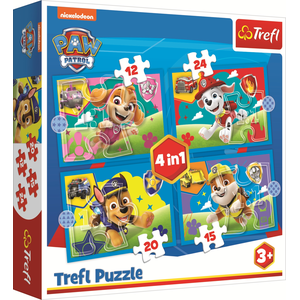 TREFL PUZZLE 4en1 Chiens qui courent / Paw Patrol 34628 pas cher