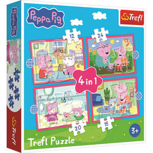 TREFL Puzzles 4-en-1 Peppa aime les aventures 34672 pas cher
