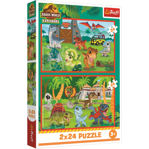 Trefl PUZZLE CUBES 2x24 Petit dinosaure. /JurassicWorld 34437 pas cher