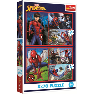 Trefl PUZZLE CUBES 2x70 Histoires d'araignées / Marvel 34443 pas cher