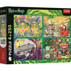Puzzle TREFL 4x250 Le monde fou de Rick et Morty 13338 pas cher