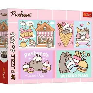 Trefl 4 Puzzles - Meet Pusheen! pas cher