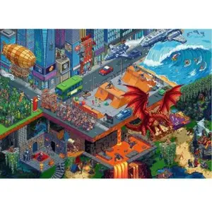 Puzzle 1000 pièces « Ville en pixels » de TREFL pas cher