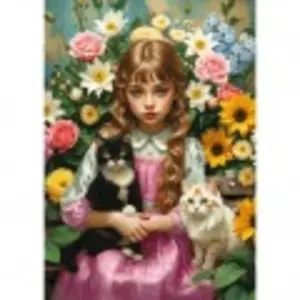Trefl Puzzle 1000 pièces : La fille aux chats pas cher