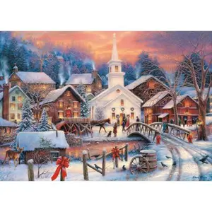 Trefl - Noël blanc - 1000 Pièces, Vue sur la Ville, Neige, Animaux, Pe... pas cher